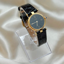 Load image into Gallery viewer, VINTAGE CARTIER BLACK LEATHER WATCH