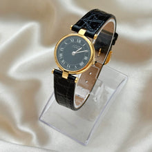 Load image into Gallery viewer, VINTAGE CARTIER BLACK LEATHER WATCH