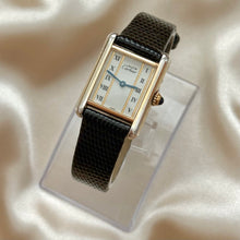 Load image into Gallery viewer, VINTAGE CARTIER BLACK LEATHER WATCH
