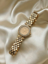 Load image into Gallery viewer, VAN CLEEF & ARPELS CLASSIQUE 18K YELLOW GOLD 2-ROW DIAMOND BEZEL WATCH