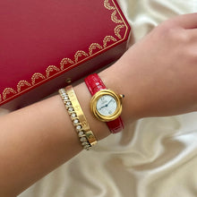 Load image into Gallery viewer, VINTAGE CARTIER RED LEATHER WATCH - WITH EXTRA STRAP