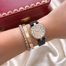 Load image into Gallery viewer, VINTAGE CARTIER BLACK LEATHER WATCH