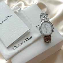 Load image into Gallery viewer, VINTAGE DIOR MOTHER-OF-PEARL CHRONOGRAPH SILVER WATCH
