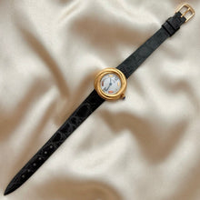 Load image into Gallery viewer, VINTAGE CARTIER BLACK LEATHER WATCH
