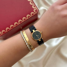 Load image into Gallery viewer, VINTAGE CARTIER BLACK LEATHER WATCH
