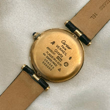 Load image into Gallery viewer, VINTAGE CARTIER BLACK LEATHER WATCH

