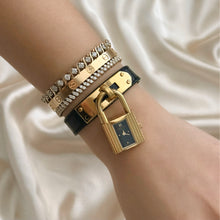 Load image into Gallery viewer, VINTAGE HERMES BLACK LEATHER WATCH
