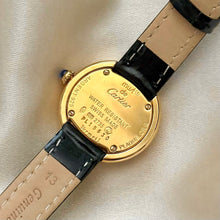 Load image into Gallery viewer, VINTAGE CARTIER BLACK LEATHER WATCH - WITH EXTRA STRAP

