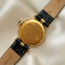 Load image into Gallery viewer, VINTAGE CARTIER BLACK LEATHER WATCH
