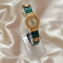 Load image into Gallery viewer, VINTAGE PHILIPPE CHARRIOL DIAMOND GREEN LEATHER WATCH
