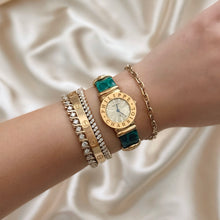Load image into Gallery viewer, VINTAGE PHILIPPE CHARRIOL DIAMOND GREEN LEATHER WATCH

