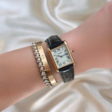 Load image into Gallery viewer, VINTAGE CARTIER BLACK LEATHER WATCH (MANUAL WIND)
