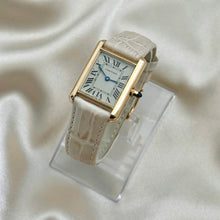 Load image into Gallery viewer, VINTAGE CARTIER BEIGE LEATHER WATCH
