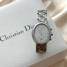 Load image into Gallery viewer, VINTAGE DIOR MOTHER-OF-PEARL CHRONOGRAPH SILVER WATCH
