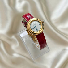 Load image into Gallery viewer, VINTAGE CARTIER RED LEATHER WATCH - WITH EXTRA STRAP
