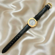Load image into Gallery viewer, VINTAGE CARTIER BLACK LEATHER WATCH
