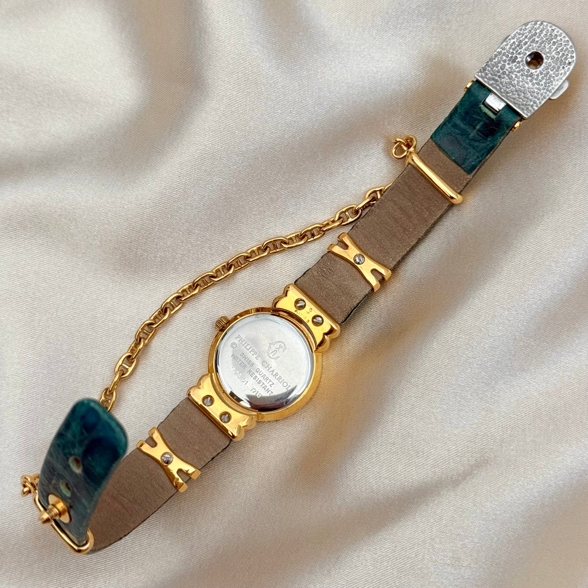 VINTAGE PHILIPPE CHARRIOL GREEN LEATHER WATCH – Panahon Designs