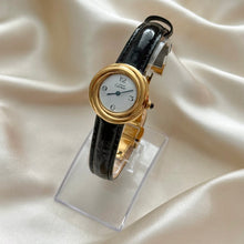 Load image into Gallery viewer, VINTAGE CARTIER BLACK LEATHER WATCH

