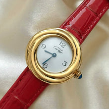 Load image into Gallery viewer, VINTAGE CARTIER RED LEATHER WATCH - WITH EXTRA STRAP
