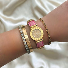 Load image into Gallery viewer, VINTAGE PHILIPPE CHARRIOL PINK LEATHER DIAMOND WATCH
