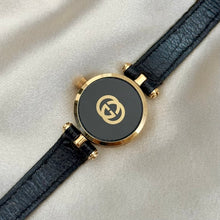 Load image into Gallery viewer, VINTAGE GUCCI BLACK LEATHER WATCH
