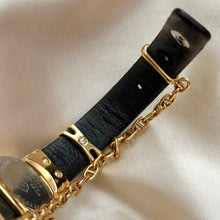 Load image into Gallery viewer, VINTAGE PHILIPPE CHARRIOL MOTHER-OF-PEARL &amp; DIAMOND BLACK LEATHER WATCH
