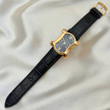 Load image into Gallery viewer, VINTAGE CELINE BLACK LEATHER WATCH
