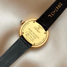 Load image into Gallery viewer, VINTAGE CARTIER BLACK LEATHER WATCH
