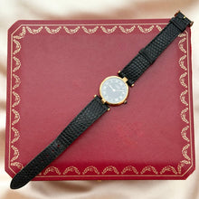 Load image into Gallery viewer, VINTAGE CARTIER BLACK LEATHER WATCH
