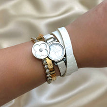 Load image into Gallery viewer, VINTAGE LOUIS VUITTON MOTHER-OF-PEARL &amp; DIAMOND LEATHER WATCH
