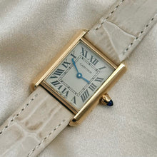 Load image into Gallery viewer, VINTAGE CARTIER BEIGE LEATHER WATCH
