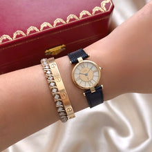 Load image into Gallery viewer, VINTAGE CARTIER DARK BLUE LEATHER WATCH
