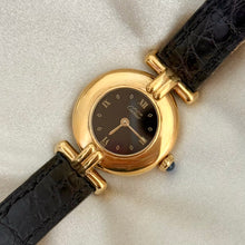 Load image into Gallery viewer, VINTAGE CARTIER BLACK LEATHER WATCH
