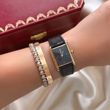 Load image into Gallery viewer, VINTAGE CARTIER BLACK LEATHER WATCH
