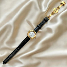 Load image into Gallery viewer, VINTAGE CARTIER BLACK LEATHER WATCH - WITH EXTRA STRAP
