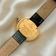 Load image into Gallery viewer, VINTAGE CARTIER BLACK LEATHER WATCH - WITH EXTRA STRAP
