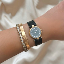 Load image into Gallery viewer, VINTAGE CARTIER BLACK LEATHER WATCH
