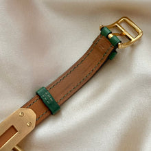 Load image into Gallery viewer, VINTAGE HERMES GREEN LEATHER WATCH
