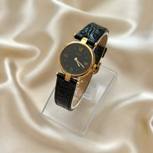 Load image into Gallery viewer, VINTAGE CARTIER BLACK LEATHER WATCH
