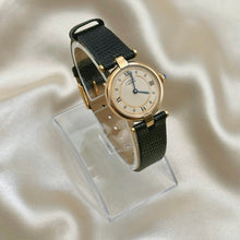 Load image into Gallery viewer, VINTAGE CARTIER BLACK LEATHER WATCH
