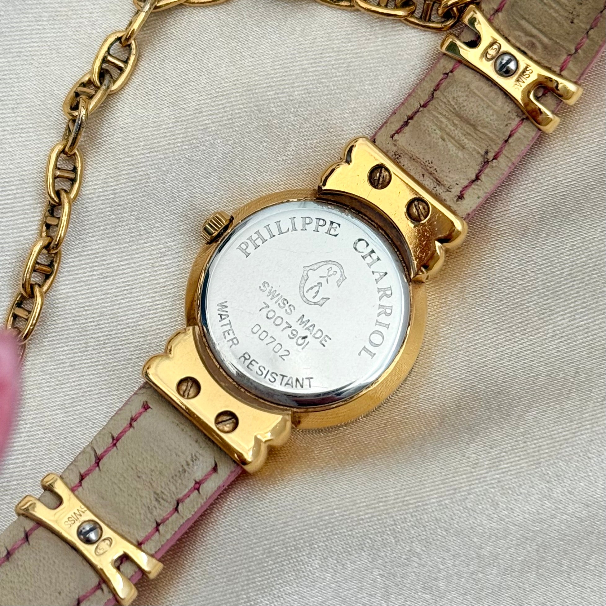 VINTAGE PHILIPPE CHARRIOL PINK LEATHER DIAMOND WATCH – Panahon Designs