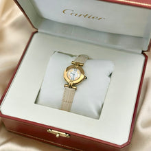 Load image into Gallery viewer, VINTAGE CARTIER BEIGE LEATHER WATCH
