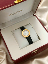 Load image into Gallery viewer, VINTAGE CARTIER BLACK LEATHER WATCH

