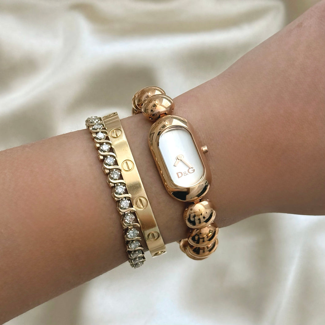 VINTAGE DOLCE & GABANNA ROSE GOLD WATCH