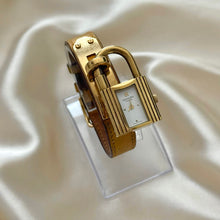 Load image into Gallery viewer, VINTAGE HERMES YELLOW LEATHER WATCH
