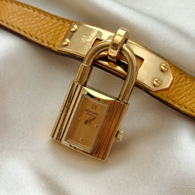 Load image into Gallery viewer, VINTAGE HERMES YELLOW LEATHER WATCH
