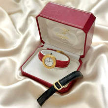 Load image into Gallery viewer, VINTAGE CARTIER RED LEATHER WATCH - WITH EXTRA STRAP

