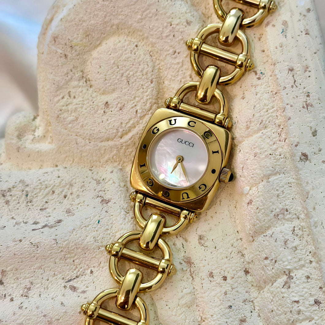 VINTAGE GUCCI MOTHER-OF-PEARL WATCH