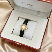 Load image into Gallery viewer, VINTAGE CARTIER BLACK LEATHER WATCH
