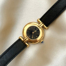 Load image into Gallery viewer, VINTAGE CARTIER BLACK LEATHER WATCH
